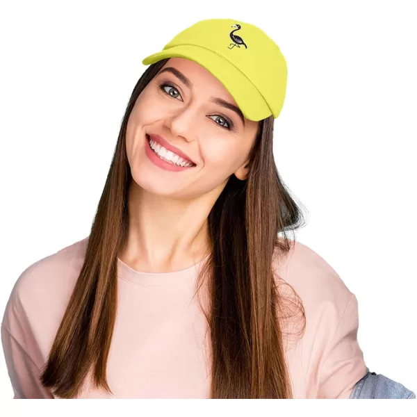 DALIX Black Flamingo Womens Dad Hat Baseball Cap Embroidered