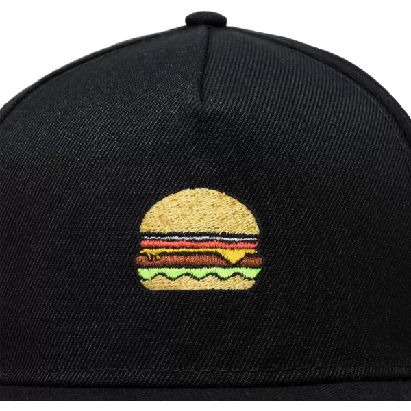DALIX Cheeseburger Embroidered Snapback Flat Billed Hat