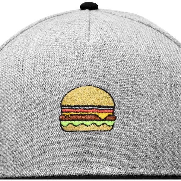 DALIX Cheeseburger Embroidered Snapback Flat Billed Hat