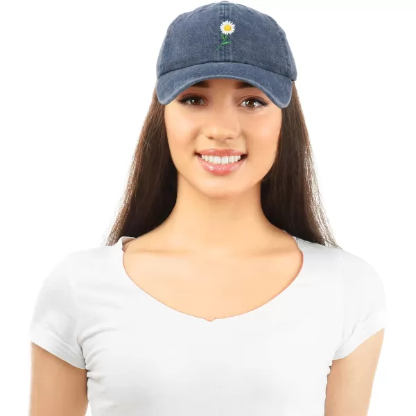DALIX Daisy Flower Hat Womens Floral Baseball Cap Washed