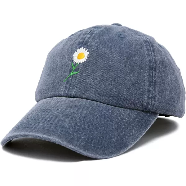 DALIX Daisy Flower Hat Womens Floral Baseball Cap Washed