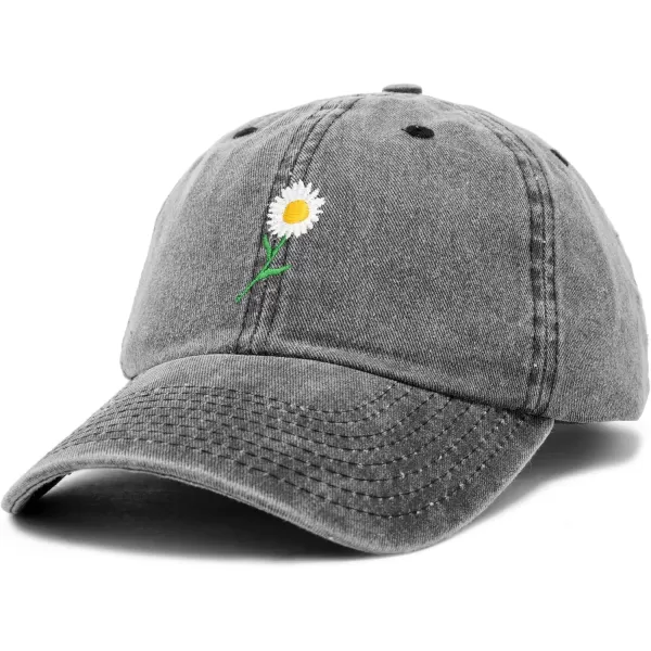 DALIX Daisy Flower Hat Womens Floral Baseball Cap Washed