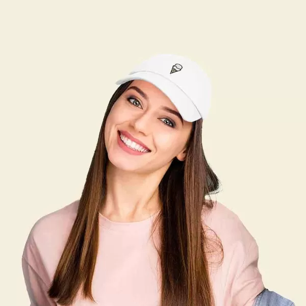 DALIX Double Scoop Embroidered Ice Cream Dad Hat Embroidered Cap Women