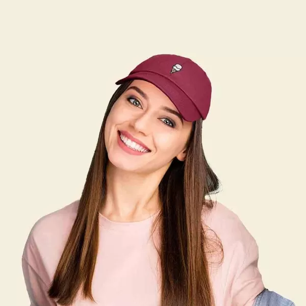 DALIX Double Scoop Embroidered Ice Cream Dad Hat Embroidered Cap Women