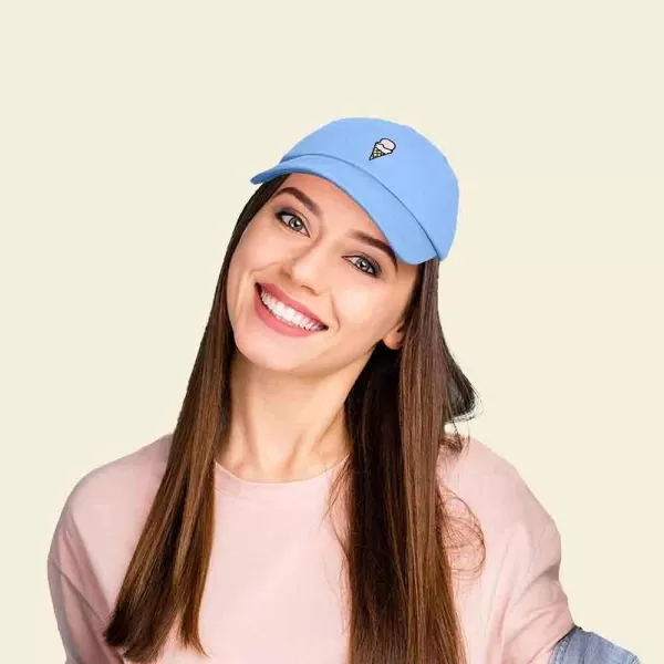 DALIX Double Scoop Embroidered Ice Cream Dad Hat Embroidered Cap Women