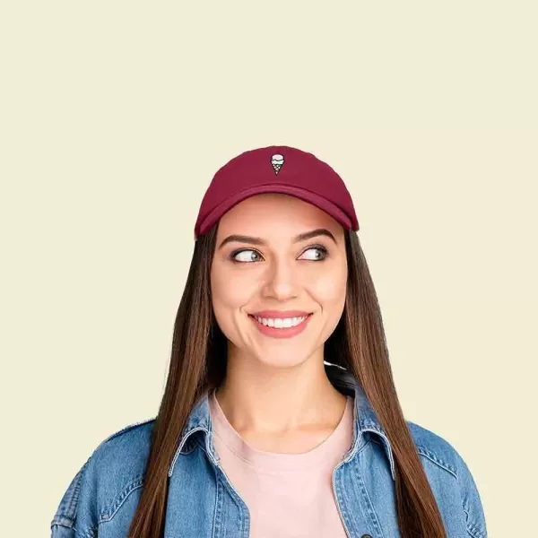DALIX Double Scoop Embroidered Ice Cream Dad Hat Embroidered Cap Women