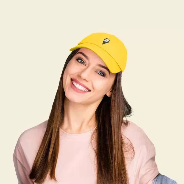 DALIX Double Scoop Embroidered Ice Cream Dad Hat Embroidered Cap Women