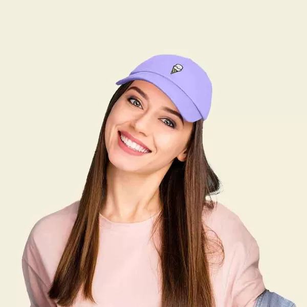 DALIX Double Scoop Embroidered Ice Cream Dad Hat Embroidered Cap Women