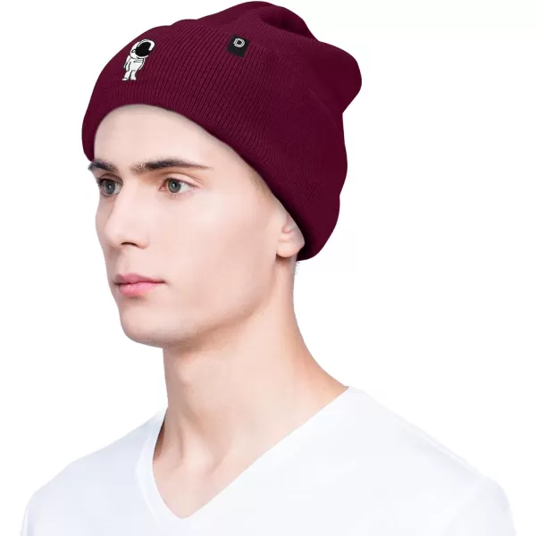 DALIX Embroidered Astronaut Beanie Cap Cuffed Knit Hat Men Women