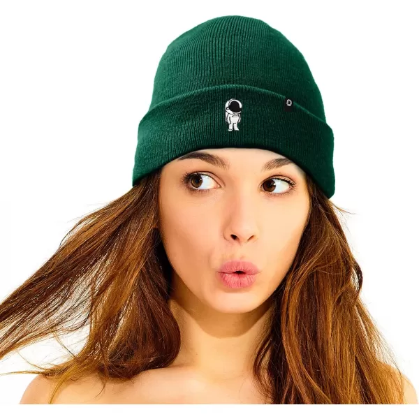 DALIX Embroidered Astronaut Beanie Cap Cuffed Knit Hat Men Women