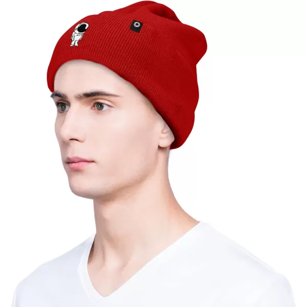 DALIX Embroidered Astronaut Beanie Cap Cuffed Knit Hat Men Women