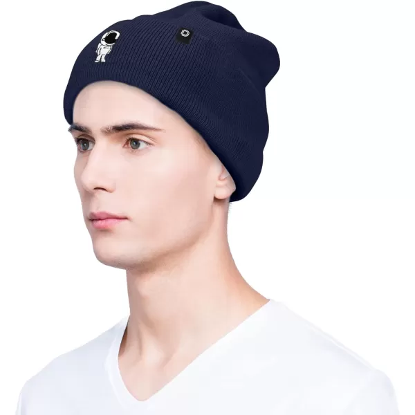 DALIX Embroidered Astronaut Beanie Cap Cuffed Knit Hat Men Women