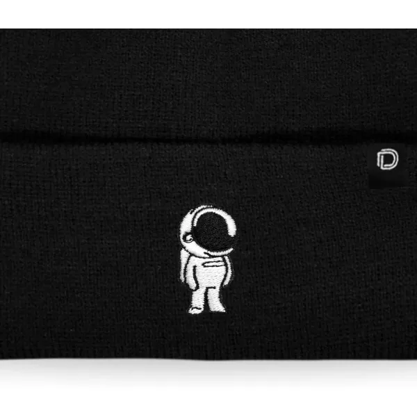 DALIX Embroidered Astronaut Beanie Cap Cuffed Knit Hat Men Women