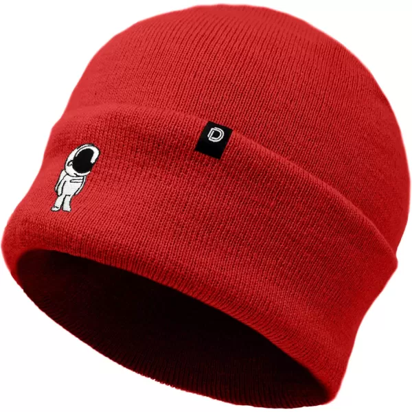 DALIX Embroidered Astronaut Beanie Cap Cuffed Knit Hat Men Women