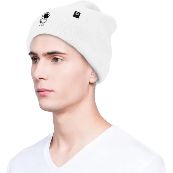 DALIX Embroidered Astronaut Beanie Cap Cuffed Knit Hat Men Women