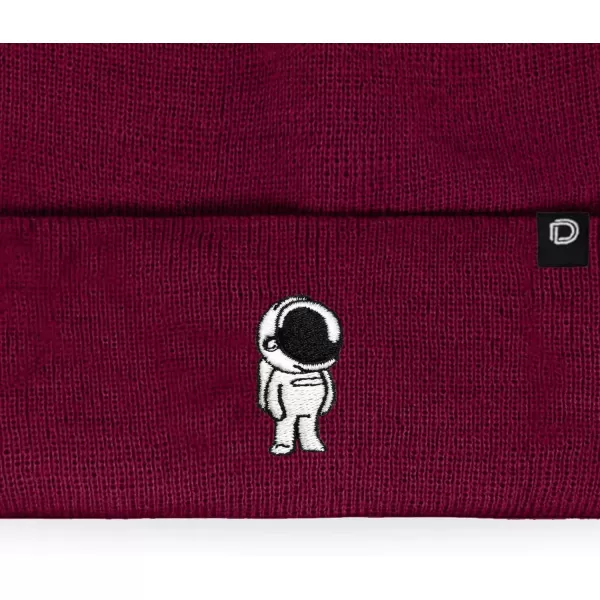 DALIX Embroidered Astronaut Beanie Cap Cuffed Knit Hat Men Women