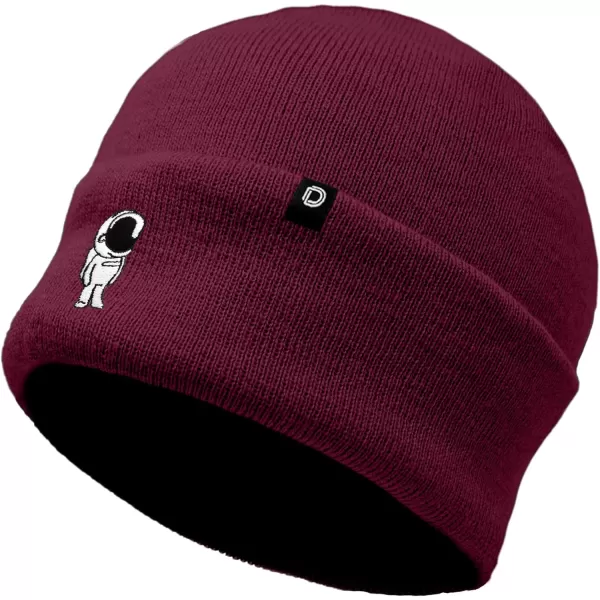DALIX Embroidered Astronaut Beanie Cap Cuffed Knit Hat Men Women