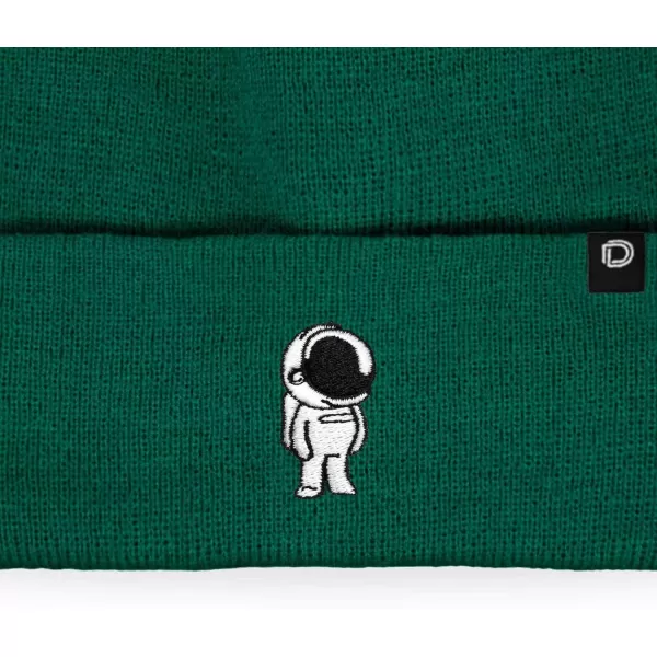 DALIX Embroidered Astronaut Beanie Cap Cuffed Knit Hat Men Women
