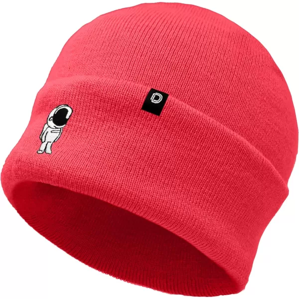 DALIX Embroidered Astronaut Beanie Cap Cuffed Knit Hat Men Women
