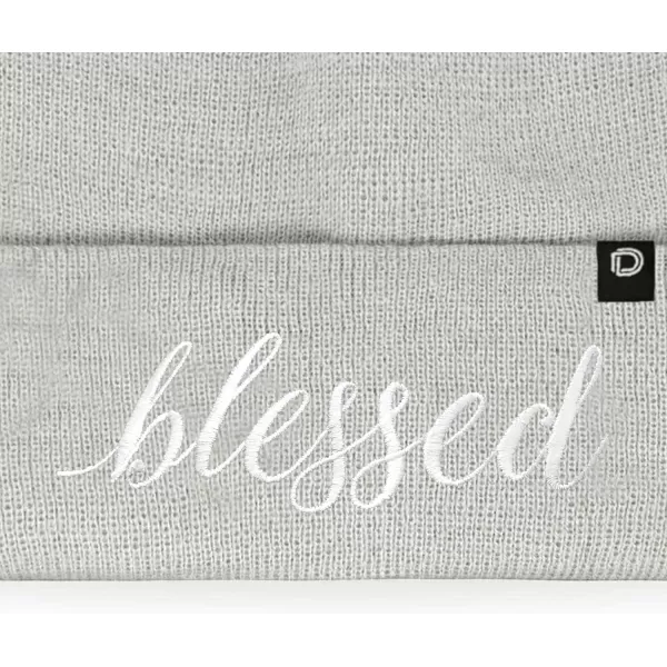 DALIX Embroidered Blessed Beanie Cap Cuffed Knit Hat Women
