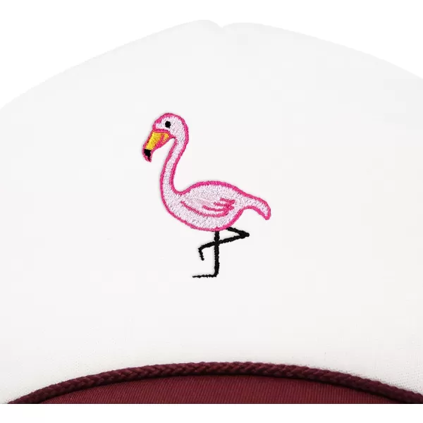 DALIX Embroidered Flamingo Trucker Cap Hat Women