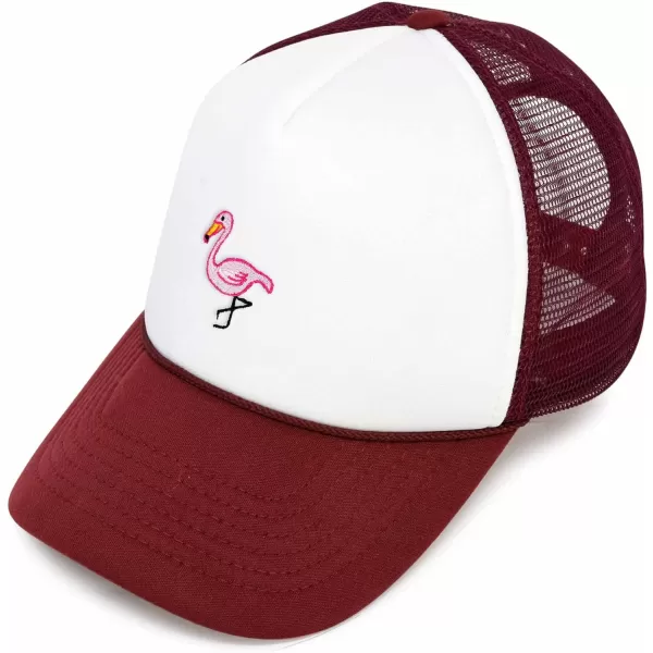DALIX Embroidered Flamingo Trucker Cap Hat Women