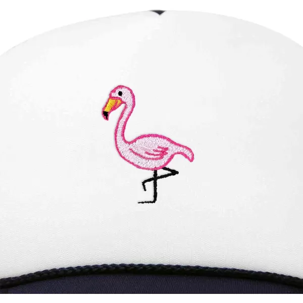 DALIX Embroidered Flamingo Trucker Cap Hat Women