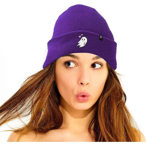 DALIX Embroidered Heartly Ghost Beanie Skull Cap
