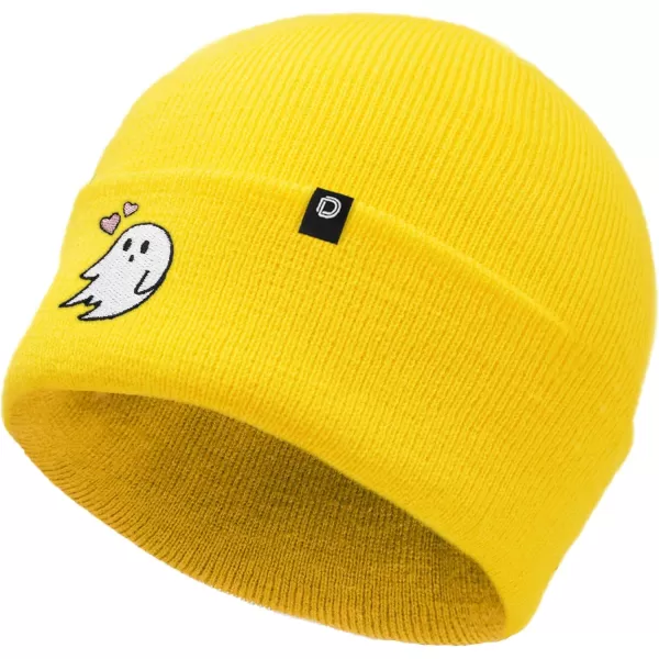 DALIX Embroidered Heartly Ghost Beanie Skull Cap