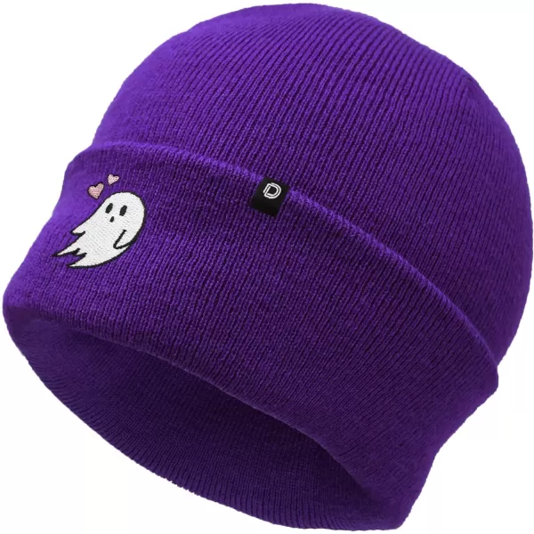 DALIX Embroidered Heartly Ghost Beanie Skull Cap
