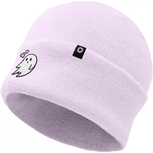 DALIX Embroidered Heartly Ghost Beanie Skull Cap