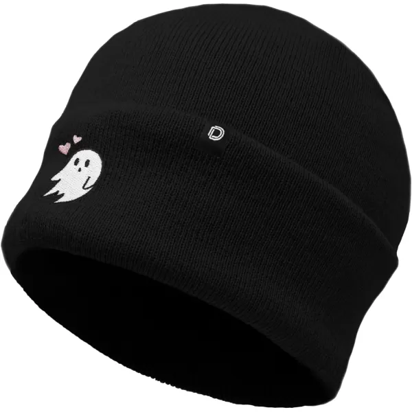 DALIX Embroidered Heartly Ghost Beanie Skull Cap