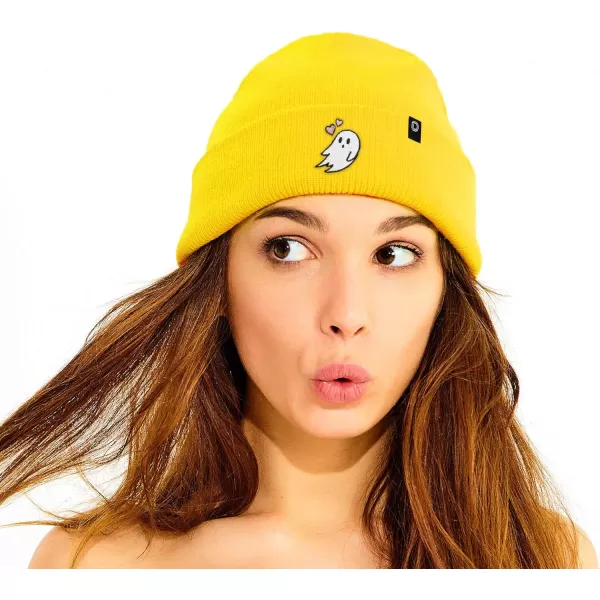 DALIX Embroidered Heartly Ghost Beanie Skull Cap