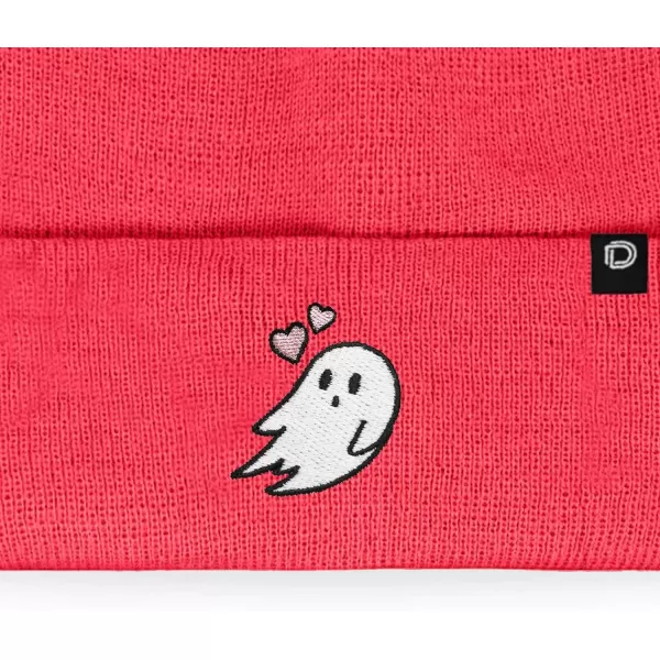 DALIX Embroidered Heartly Ghost Beanie Skull Cap