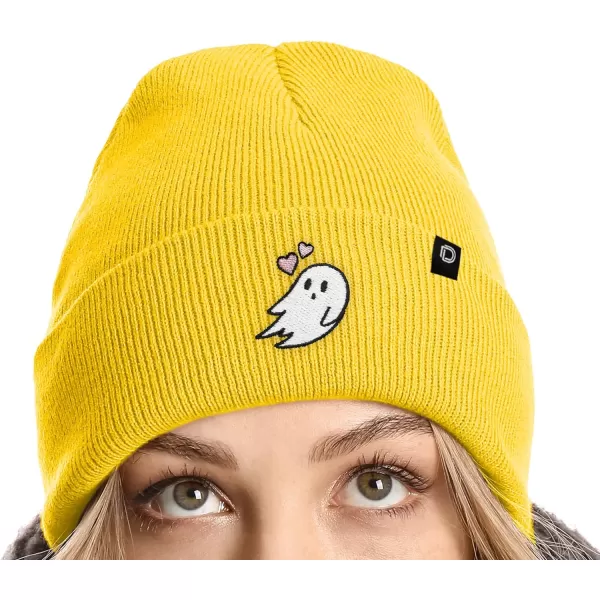 DALIX Embroidered Heartly Ghost Beanie Skull Cap