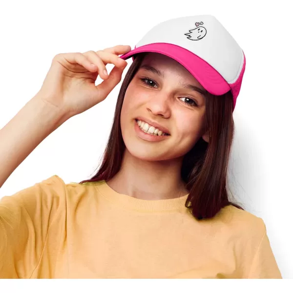 DALIX Embroidered Heartly Ghost Trucker Cap Hat Women