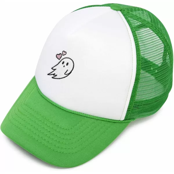 DALIX Embroidered Heartly Ghost Trucker Cap Hat Women