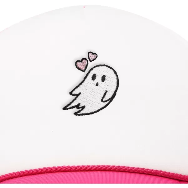 DALIX Embroidered Heartly Ghost Trucker Cap Hat Women