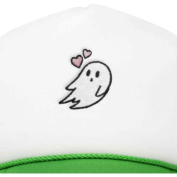 DALIX Embroidered Heartly Ghost Trucker Cap Hat Women