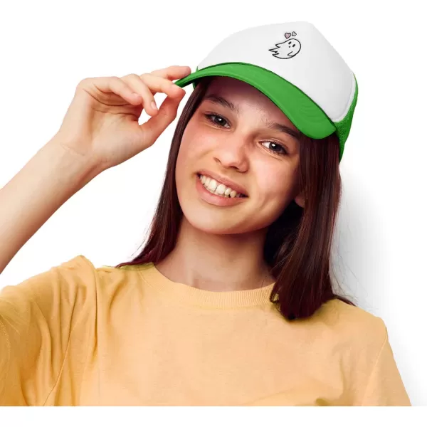 DALIX Embroidered Heartly Ghost Trucker Cap Hat Women