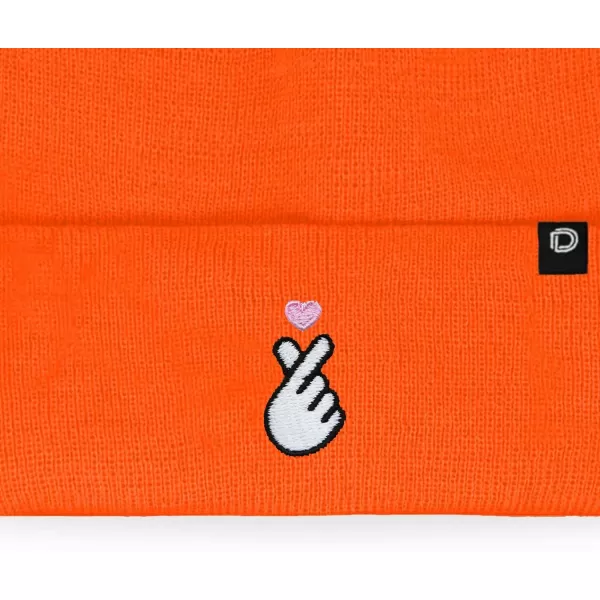 DALIX Embroidered Snap Heart Beanie Cap Cuffed Knit Hat Women