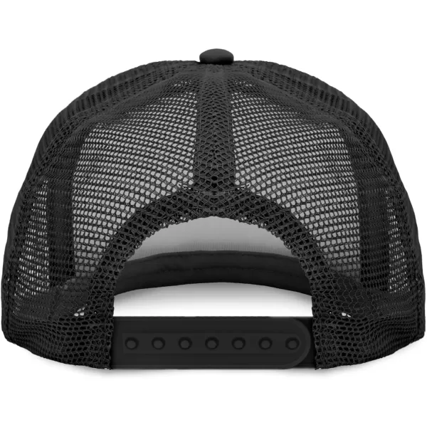DALIX Flat Billed Trucker Hat Mesh Back S M L Adjustable Cap Solid Two Toned Snapback