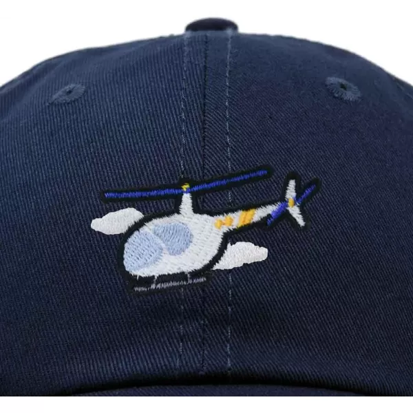 DALIX Helicopter Embroidered Dad Cap Cotton Baseball Hat Mens