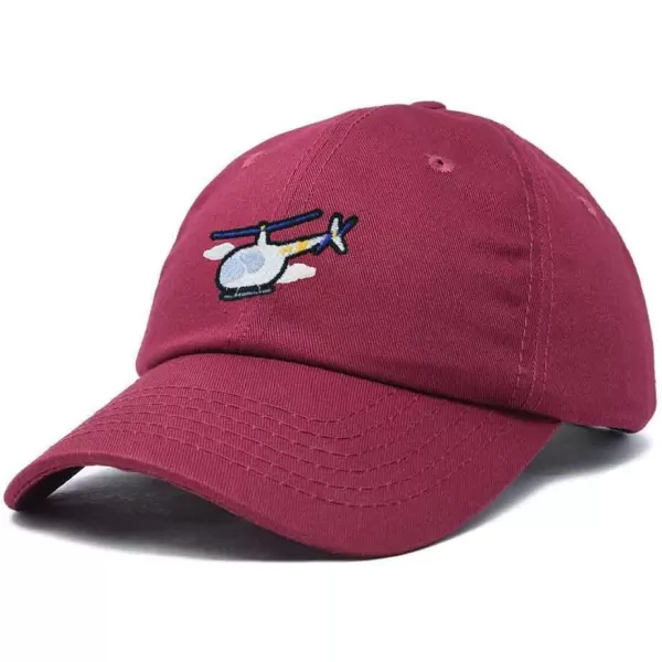 DALIX Helicopter Embroidered Dad Cap Cotton Baseball Hat Mens