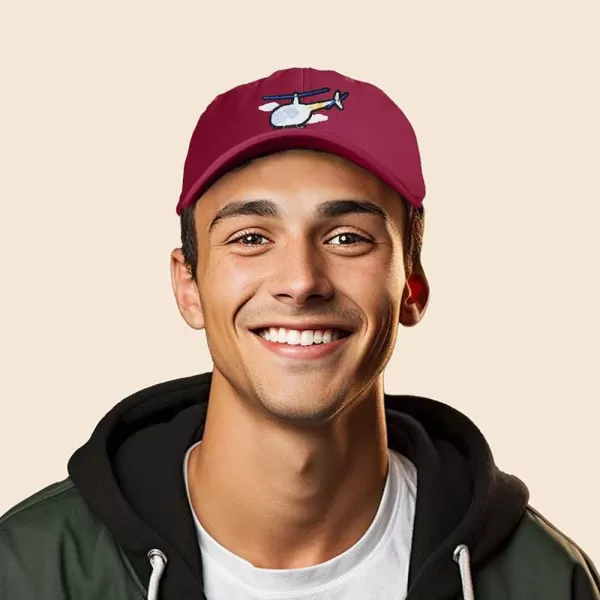 DALIX Helicopter Embroidered Dad Cap Cotton Baseball Hat Mens