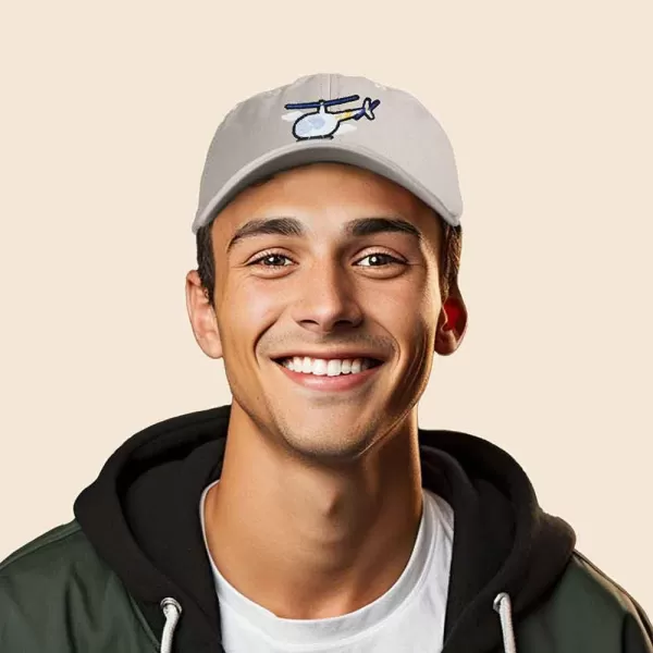 DALIX Helicopter Embroidered Dad Cap Cotton Baseball Hat Mens