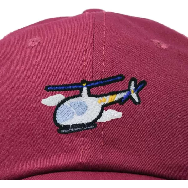 DALIX Helicopter Embroidered Dad Cap Cotton Baseball Hat Mens