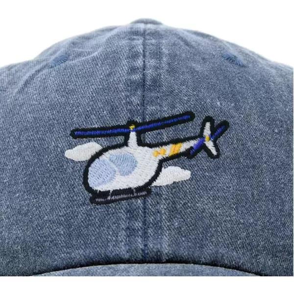 DALIX Helicopter Embroidered Dad Cap Cotton Baseball Hat Mens