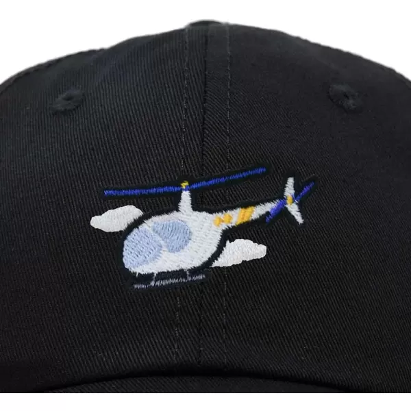 DALIX Helicopter Embroidered Dad Cap Cotton Baseball Hat Mens