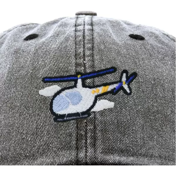 DALIX Helicopter Embroidered Dad Cap Cotton Baseball Hat Mens